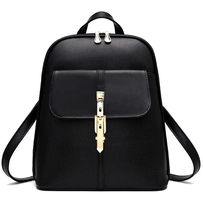 New Women Designer Brand Elegant Backpacks Vintage Pu Leather Backpack Mochilas De Mujer School Backpacks For