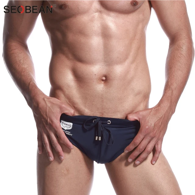 Cheap 2017 Triangle solid men's swimwear shorts for bathing beach 4 color swim swimsuit maillot de bain water sports men swimwear