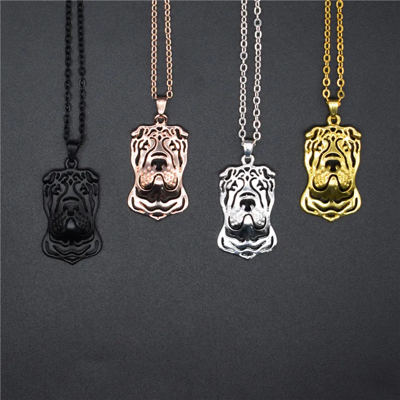 Elfin трендовые китайские ожерелья Shar Pei золотого цвета серебряного цвета украшения для собак китайские Подвески Shar Pei ожерелья для женщин и мужчин