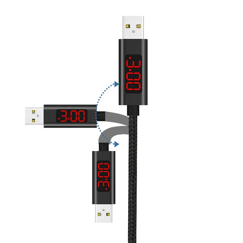 Цифровой светодиодный кабель зарядного устройства Bakeey 3A type C с цифровым напряжением и током, синий светильник, нейлоновый кабель для передачи данных 1 м для samsung S8 Xiaomi 6