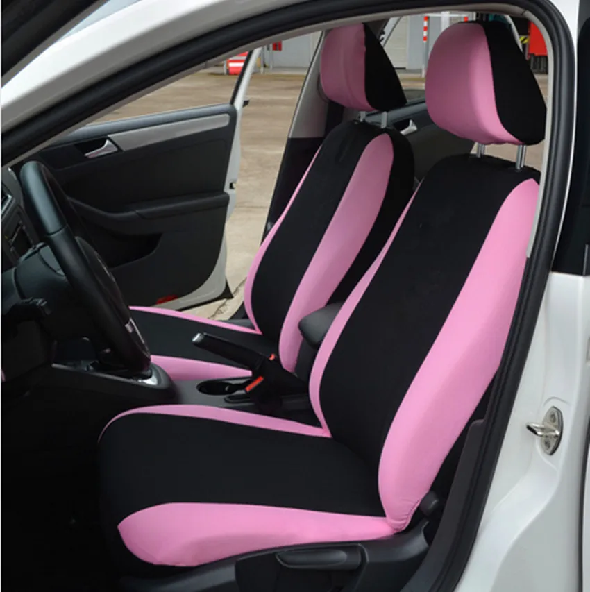 Полиэфирная ткань универсальные автомобильные чехлы для сидений для женщин полный комплект розовая бабочка вышивка Универсальный подходит для большинства автомобильных сидений стиль