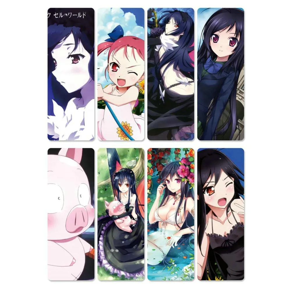 

8pcs Accel World Anime Bookmarks Waterproof Transparent PVC Plastic Bookmark Beautiful Book Marks Gift
