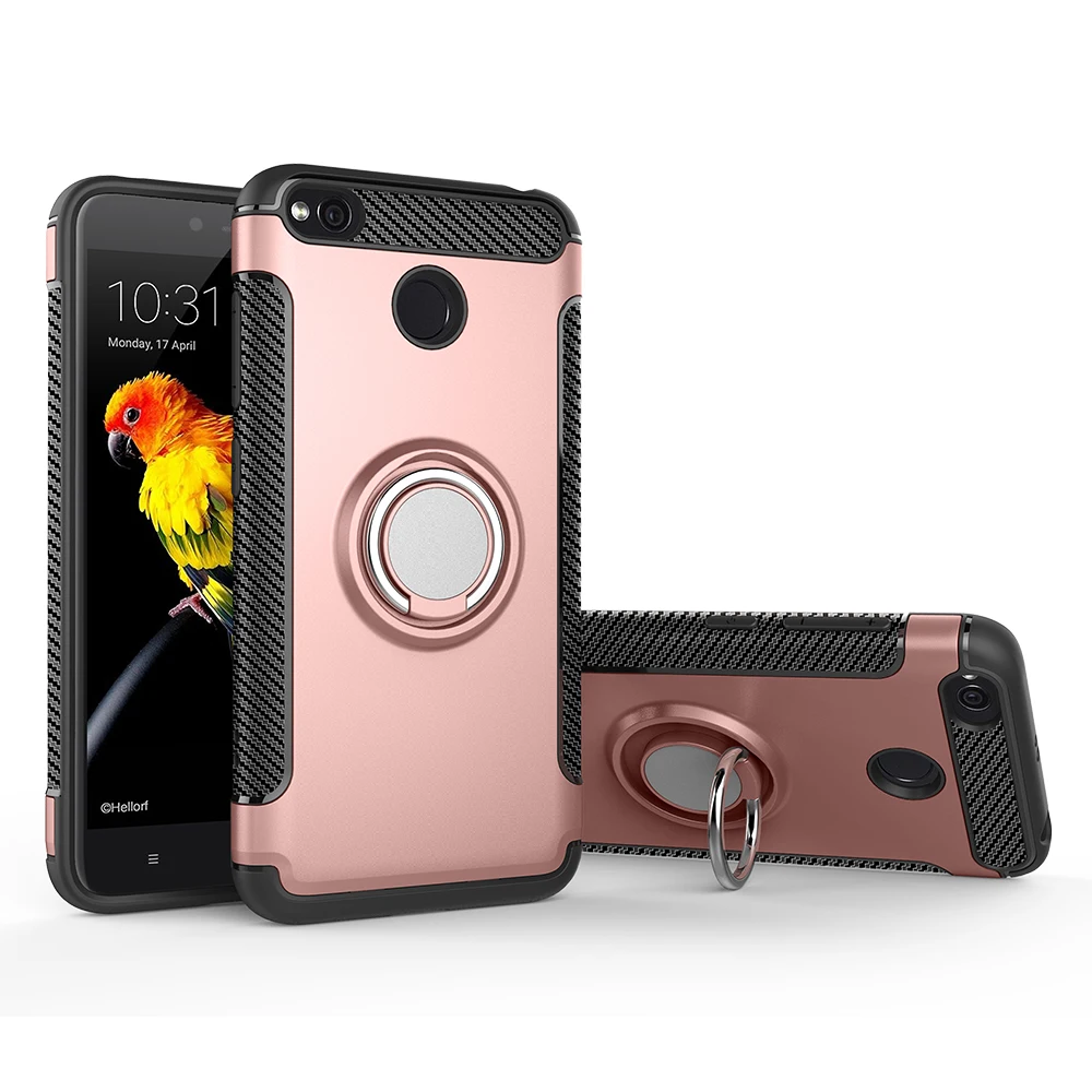 For Xiaomi Redmi 3S /Redmi 4X/Redmi 4A Case Shockproof Hybrid Armor Finger Ring Cover Stand Silicone Protection Mobile Phone Bag |