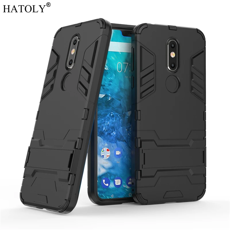 

For Cover Nokia 7.1 Case Rubber Robot Armor Shell Bumper Protective Hard PC Back Phone Case for Nokia 7.1 Cover for Nokia 7.1
