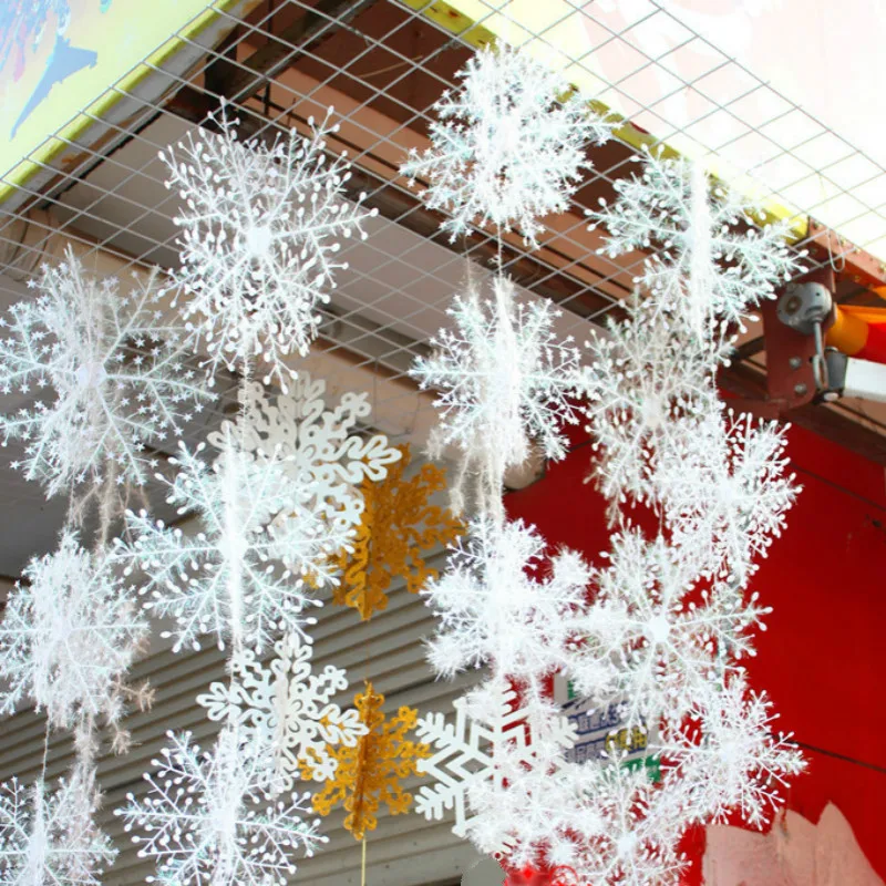 

30pcs/lot Xmas White Snowflake Classic Charming Party Holiday Christmas Ornaments Home Decor Christmas Supplies