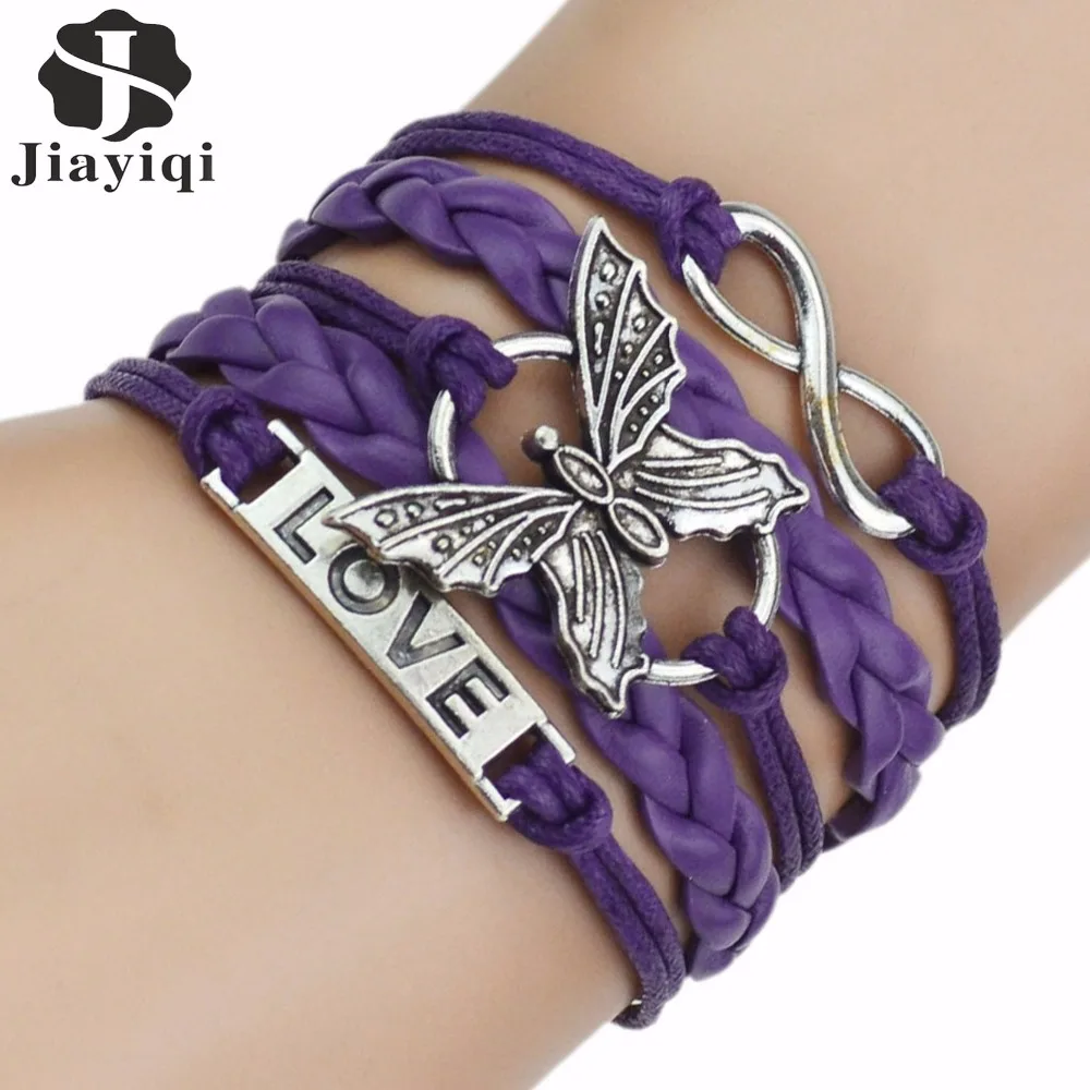 Мужской/женский кожаный браслет с подвеской бабочкой 4 цвета|leather men bracelet|bracelet
