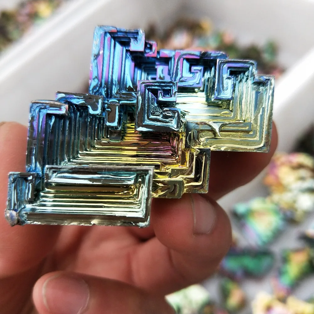 Прямая поставка 20 г немецкий натуральный кварцевый кристалл радуги {bismuth} образец