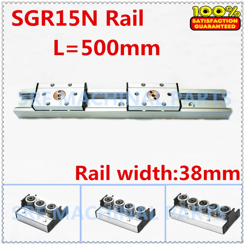 

1pcs Double axis roller linear guide SGR15N L500mm +1pcs SGB15NUU block multi axis core linear Motion slide rail aluminum guide