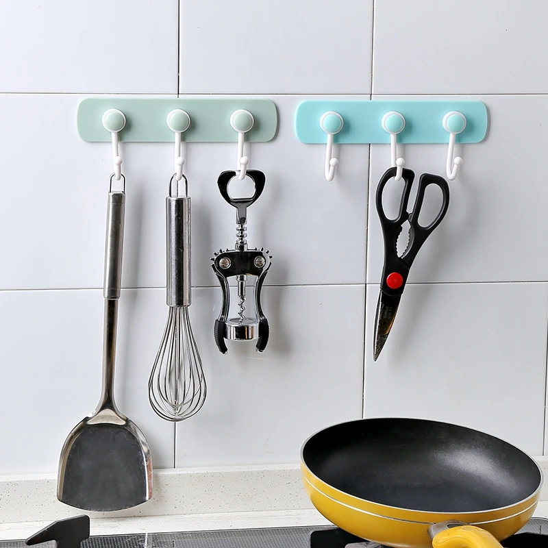 cheap Strong 360 Degree Rotation Storage Rack with 4 Hooks for Hanging Clothes Hat Coat Hanger Wall Hook Kitchen Organizer