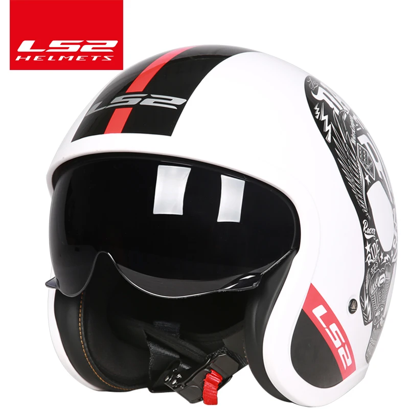 100 Original LS2 OF599 Vintage Motorcycle helmet LS2 SPITFIRE URBAN DOWNTOWN retro helmet capacete casque moto