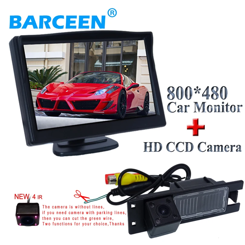 5 car monitor +car rear reversing camera black shell+ glass lens for Opel Astra H /Corsa D/ Meriva A /Vectra C/Zafira B/FIAT ynd led rear license plate light for vauxhall opel corsa c d astra h j zafira b