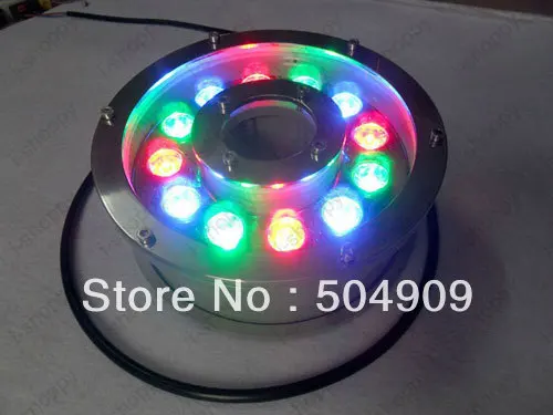 

RGB Color Change 12W High Power LED Fountain Swimming Pool Pond Tank Light Underwater Lamp Bulb Outdoor Garden IP68 AC 12V