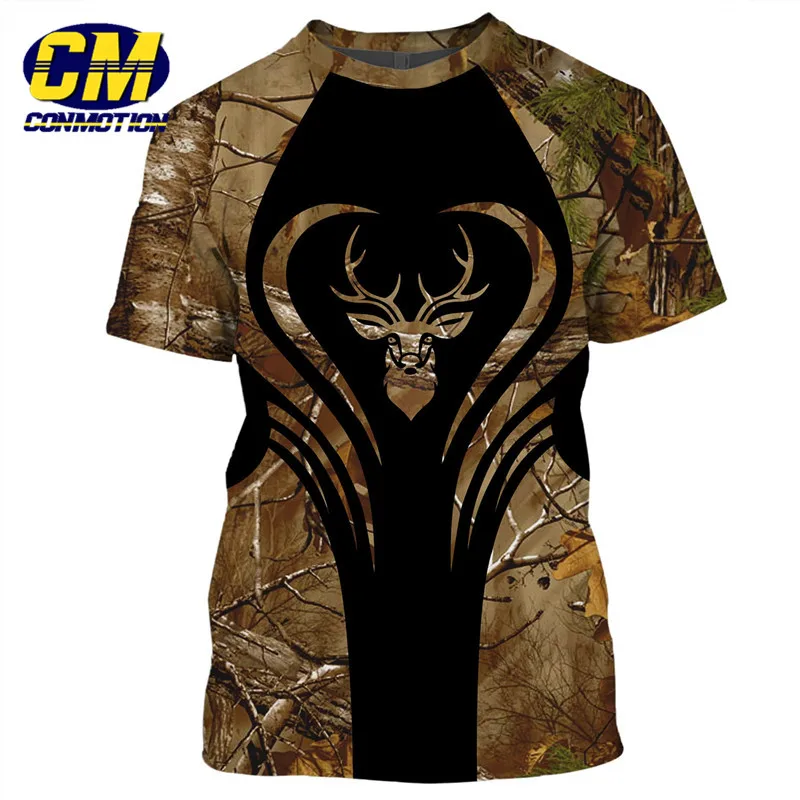 

Camouflage hunting deer print 3D T-shirt