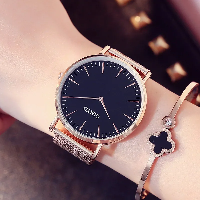 Prix pour 2017 NOUVEAU GIMTO Marque De Luxe Femmes Montres En Acier D'affaires Quartz Dames Montre Horloge De Mode Robe Or Bracelet Lovers Montre-Bracelet Prix pour 2017 NOUVEAU GIMTO Marque De Luxe Femmes Montres En Acier D'affaires Quartz Dames Montre Horloge De Mode Robe Or Bracelet Lovers Montre-Bracelet