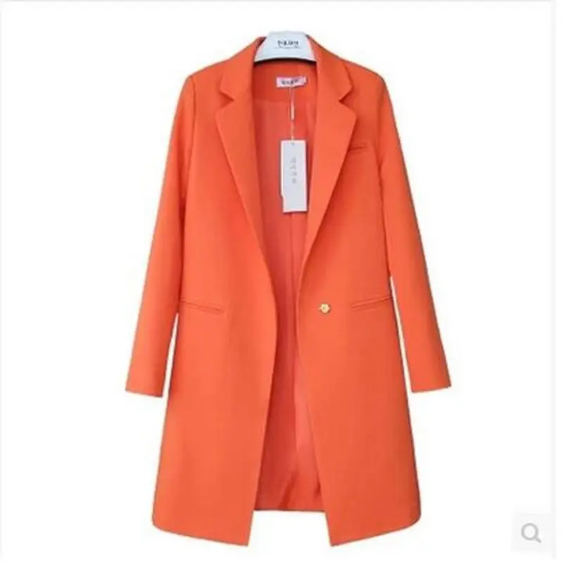 Женский блейзер на одной пуговице с длинным рукавом|color blazer women|candy color blazerblazer women