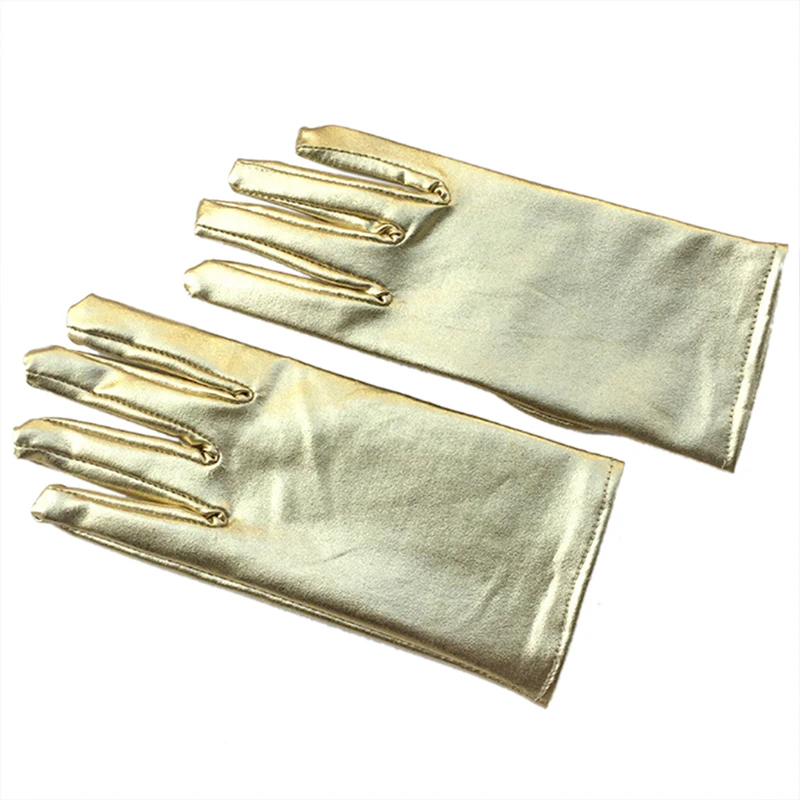 1 пара серебряных сексуальных латексных перчаток длиной до запястья, женские перчатки из искусственной кожи с эффектом мокрого вида, металлические перчатки для вечеринок, выступлений на сцене, варежки