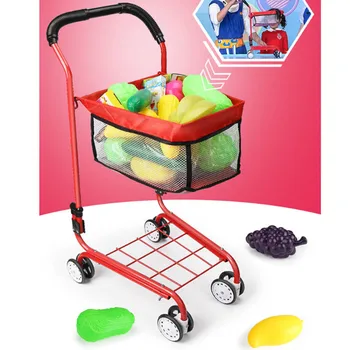 

Children's simulation play house toy shopping cart toy large baby supermarket trolley fruit give boys and girls the best gift