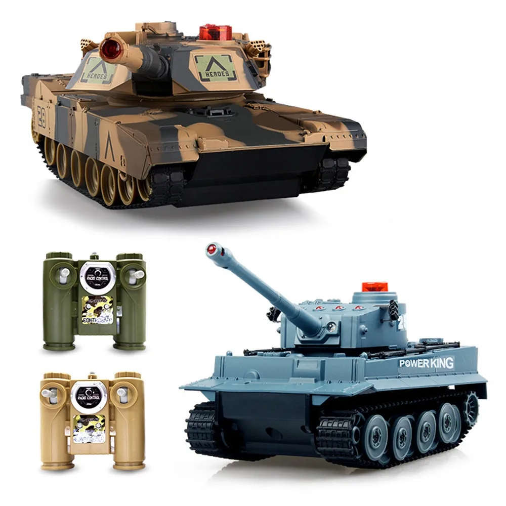 New Arrival HUANQI H508 RC Tank Battle Crawler Simulation 2 Infrared Radio Twin Battle Tank Set RC Cars For Children Boy Gift