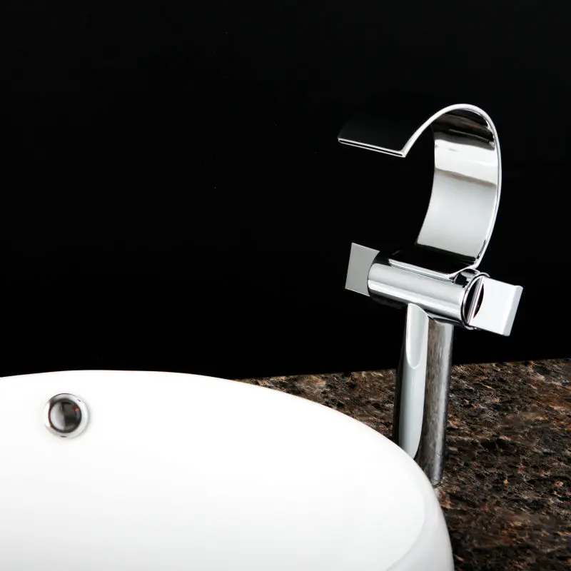 Кран для раковины хромированный латунный с водопадом кран HG 1224|wash basin tap|basin tapsink