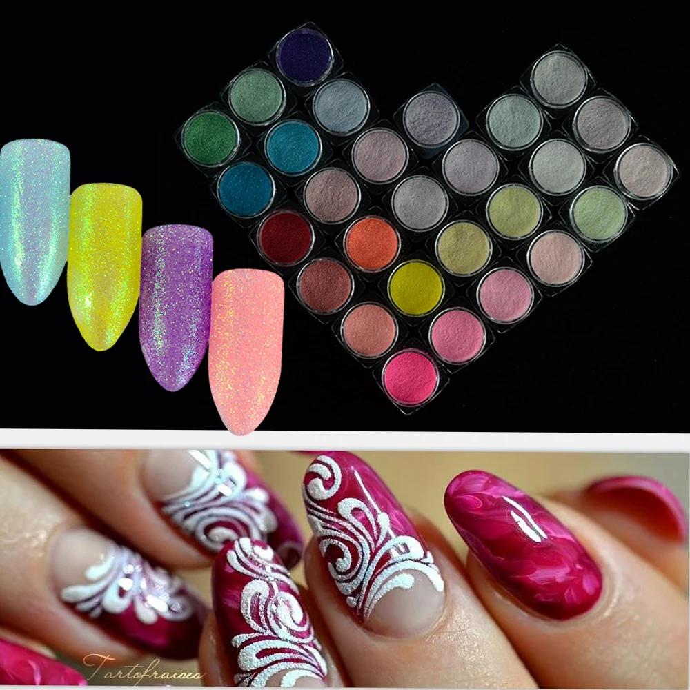 

1Box Laser Nail Glitter Powder Dust Sugar Ultra-fine Manicure Chrome Pigment Nail Art Decorations Pastel Nail Dust BETY06-33