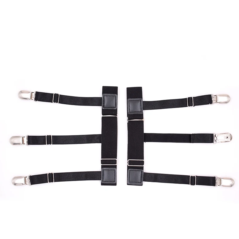 

Mens Suspender Elastic Shirt Stays Garters Leg Suspenders Shirt Holder Straps Non-slip Locking Clamps 2pcs tuck