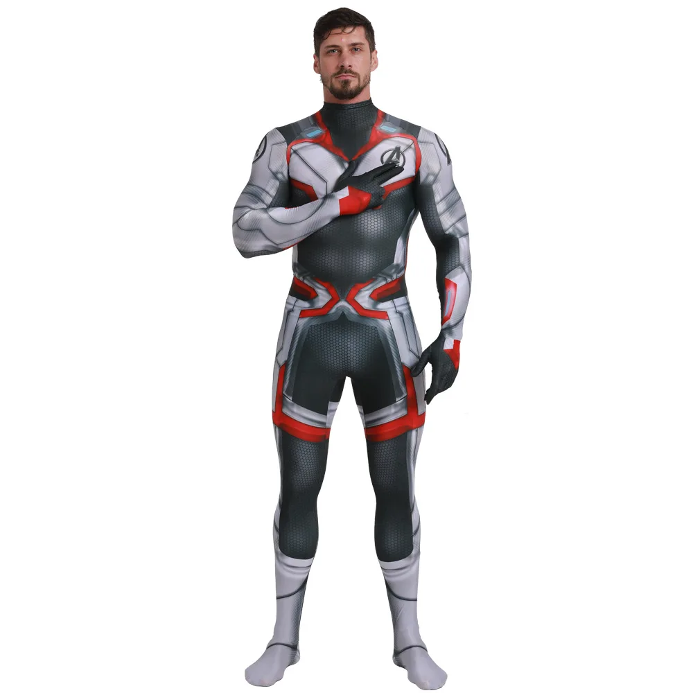 Hot Sale Avengers Endgame Quantum Realm Cosplay Costume Superhero Captain America Zentai Bodysuit Suit Jumpsuits for Adult/Kids