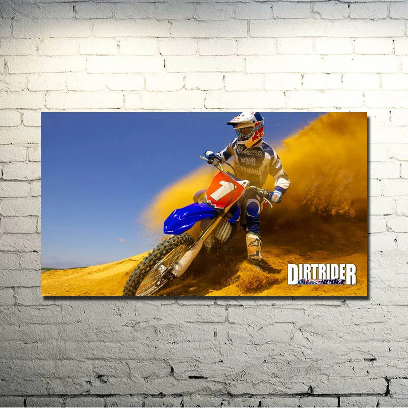 Шелковый постер для мотокросса DIRT BIKE JUMP Art 13x24 24x43 дюймов картина на спортивную