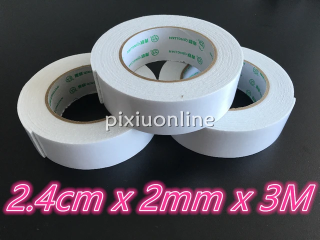 2pcs/lot White 2.4cm x 2mm x 3M Double Sided Tape DS146 Powerful