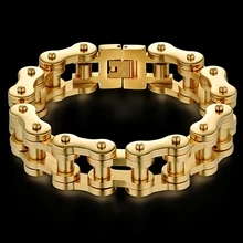 Мужские браслеты из нержавеющей стали байкер велосипед мотоциклетная шарнирная цепь мужской браслет Braclets золото дропшиппинг