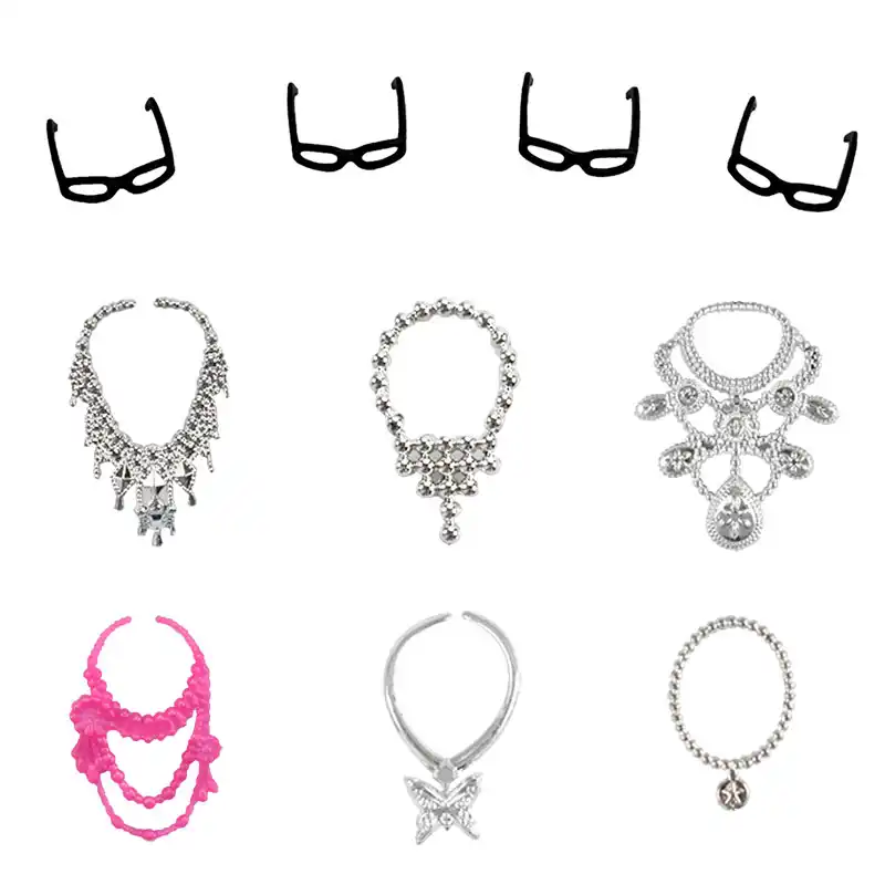 Set Doll Accessories Clothes 32 Shoes And Dress Item Barbie Glasses Fashion