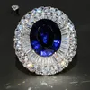 YaYI Jewelry Fashion  Princess Cut 5.5CT Blue Zircon Silver Color Engagement Rings wedding Rings Party Rings ► Photo 3/6