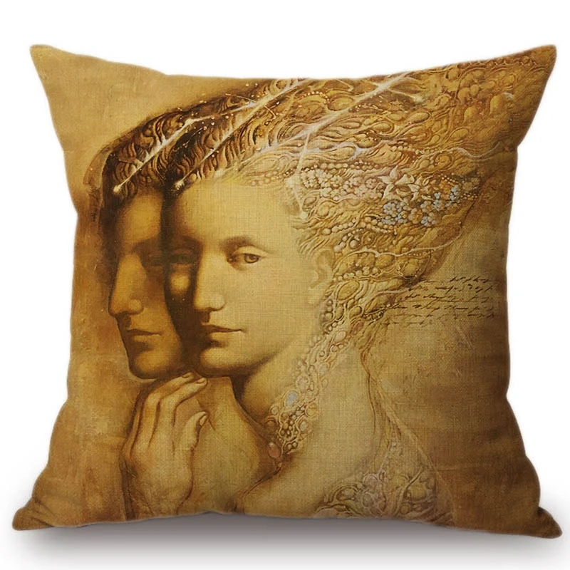 Decorative pillow vintage style face