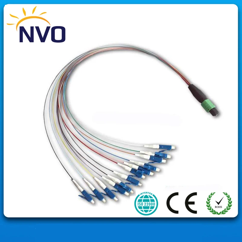 

Free Shipping MPO Female to12 cores harness Fiber Pigtail ,Insertion loss:0.35dB,SM,SX,0.9mm,50cm Length,LC/UPC Fan Out Pigtail