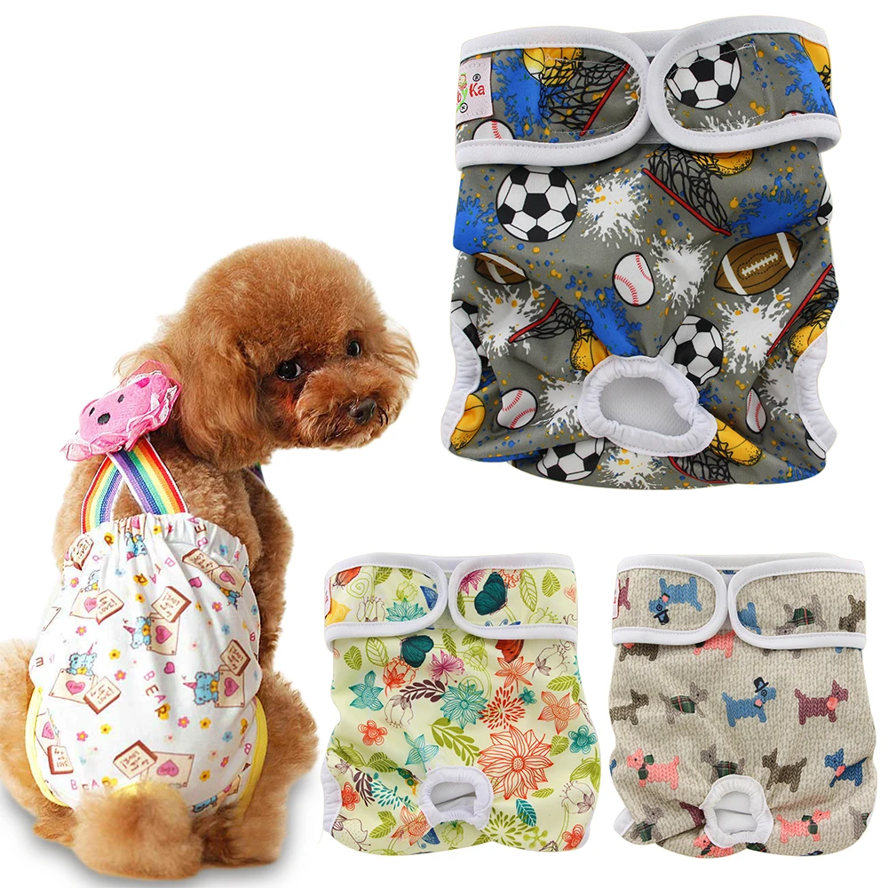 

Female Dog Diaper Reuable Nappies Cover Pet Dog Sanitary Physiologic Pants Menstruation Underwear Washable Doggie Training Pant