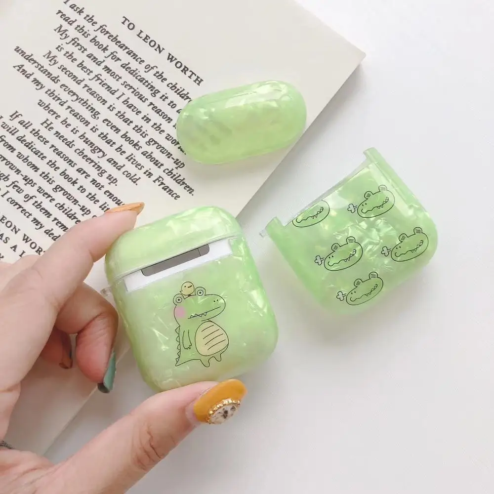 

Cartoon Crocodile Soft TPU Case For AirPods 1/2 Wireless Bluetooth Earphone Bag Shell Pattern AirPods Cover With Charging Port
