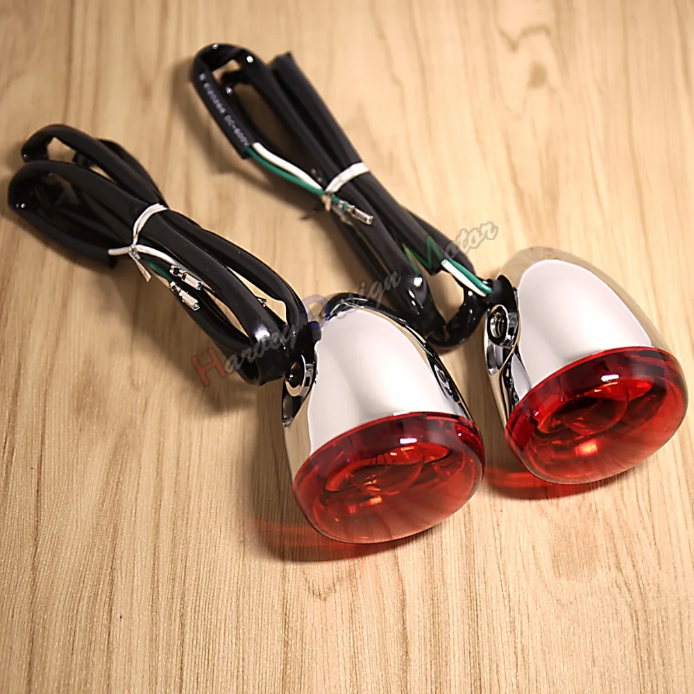 Красные задние Сигналы поворота Chrome Deuce/Bullet для Harley Street Glide Softail Dyna breaker Out 883 1200|chrome