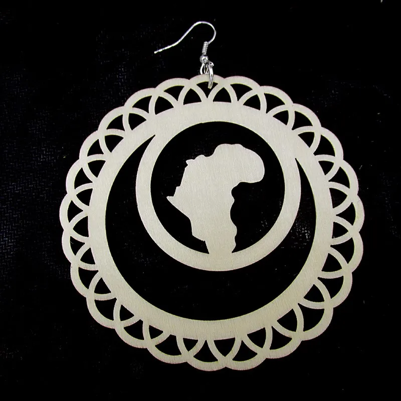 

6pairs/lot 3 INCH Unfinished Africa Map Wood Earring