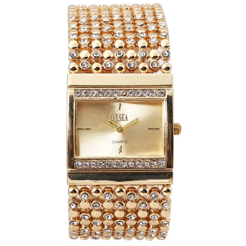 New Lady Gold Watches Women Dress Watch Elegant Stainless Steel Quartz