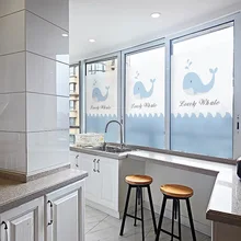 На заказ дельфины оконные наклейки Тонирующая Электростатическая матовая витражная самоклеящаяся стеклянная пленка раздвижная дверь украшения для детской комнаты