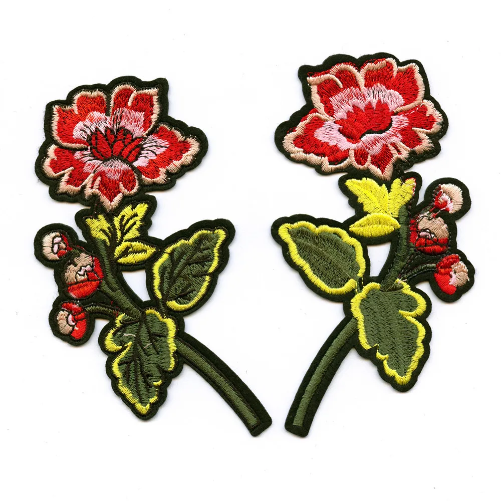 

DOUBLEHEE Symmetry Mirror Flower Embroidered Iron On Patches For Clothing New Design Beauty Patch Badges diy