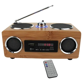 

Vintage bamboo insert TF card speaker radio bamboo plug U disk MP3 player bamboo audio subwoofer bamboo outdoor portable speaker