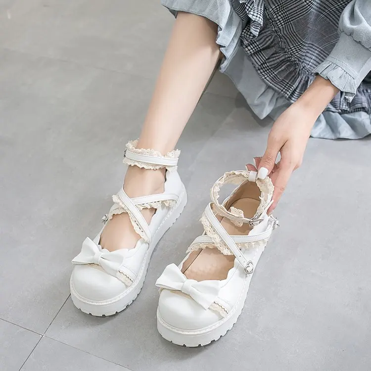 

Japanese literary retro leather shoes 2019 autumn new Korean wild bow flat single shoes elegant small fresh student casual shoes