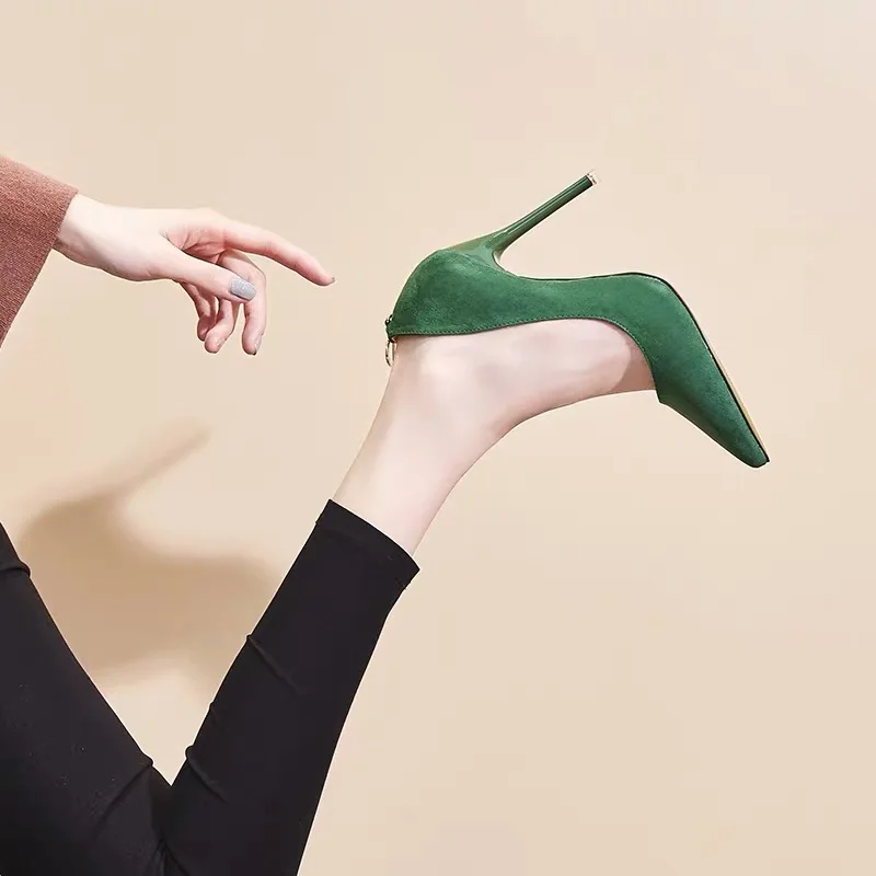 Shoes Women's high heels 2019 office ladies shoe fashion shallow pointed pumps Summer shoe concise sapato feminino Green sexy Shoes Women's high heels 2019 office ladies shoe fashion shallow pointed pumps Summer shoe concise sapato feminino Green sexy