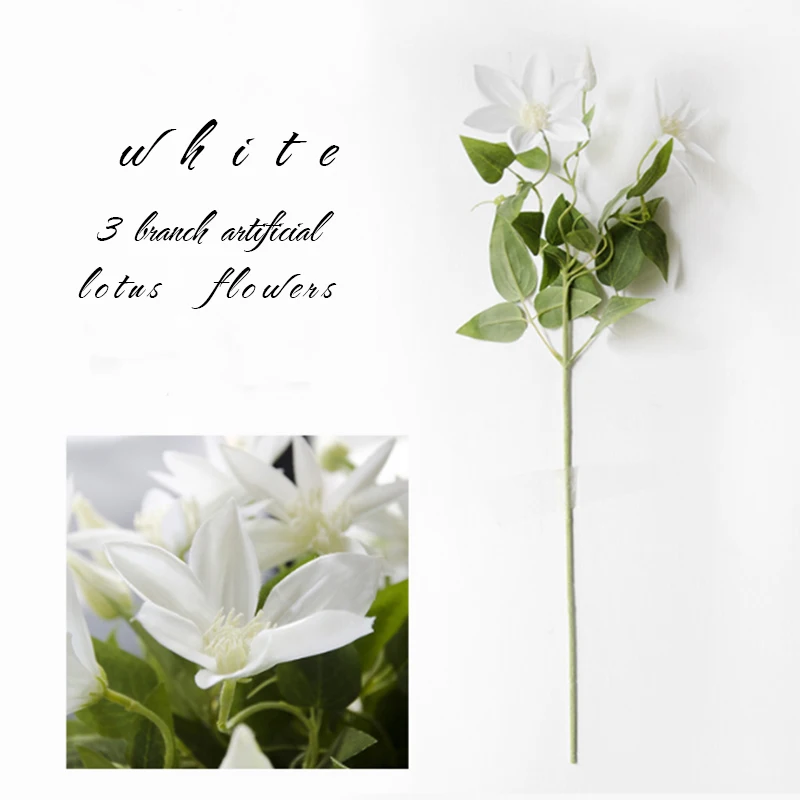 1 букет 3 ветви искусственные шелковые цветы лотоса для свадьбы дома и сада цветы искусственные цветы украшения юбилей самодельный декоративный дизайн - Цвет: style 1