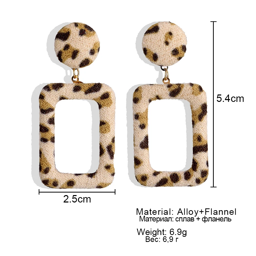 IPARAM богемные круглые квадратные бархатные леопардовые серьги для женщин винтажные геометрические ювелирные изделия серьги друзья праздничные подарки на день рождения