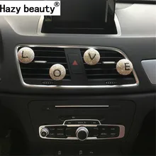 Hazy beauty ручная работа круглый шар любовь автомобильные воздушные розетки духи Другие буквы могут быть настроены освежитель воздуха автомобиль-Стайлинг