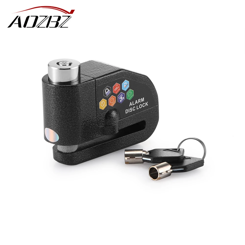 

AOZBZ 110DB Security Motorcycle Alarm Lock Bike Scooter Anti-theft Alarm Wheel Disc Brake Locks Security Safety Siren Lock