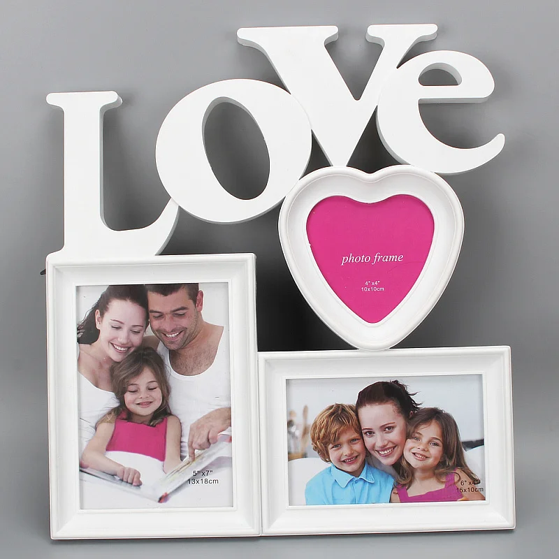 hollow love design picture frame white base home room diy art decor wall hanging photo collage