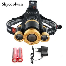 Мощных ИК Сенсор светодиодный фар CREE T6 индукционный налобный фонарь 5000 лм головка Ультрафиолетовый фонарь 18650 перезаряжаемые фары для велосипеда