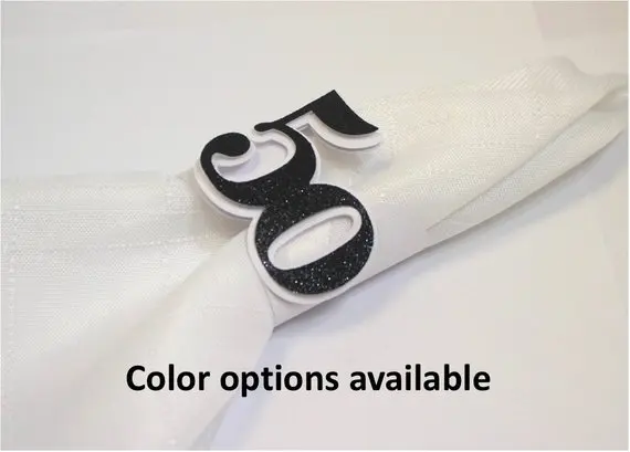 

Glitter 50th Napkin Rings, Set of 12/24/48 pcs birthday party decor, 50 years old Paper Napkin Rings Table Decor,napkin holder